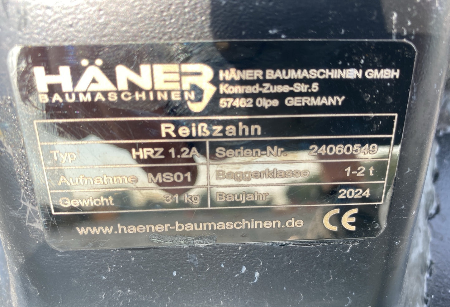 Haener HRZ 1.2A escarificador (ripper) para mini-escavadoras entre 1 e 2 toneladas